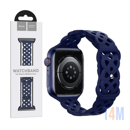 Hoco Silicone Hollow Bracelet WA09 for iWatch (42/44/45/49mm) Dark Blue